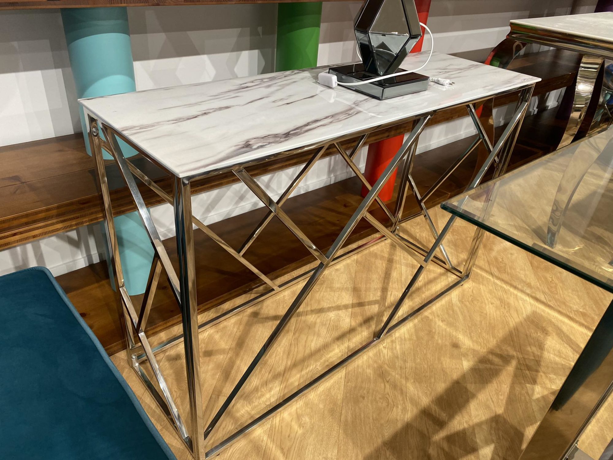 Console design en verre effets marbre - Image 3