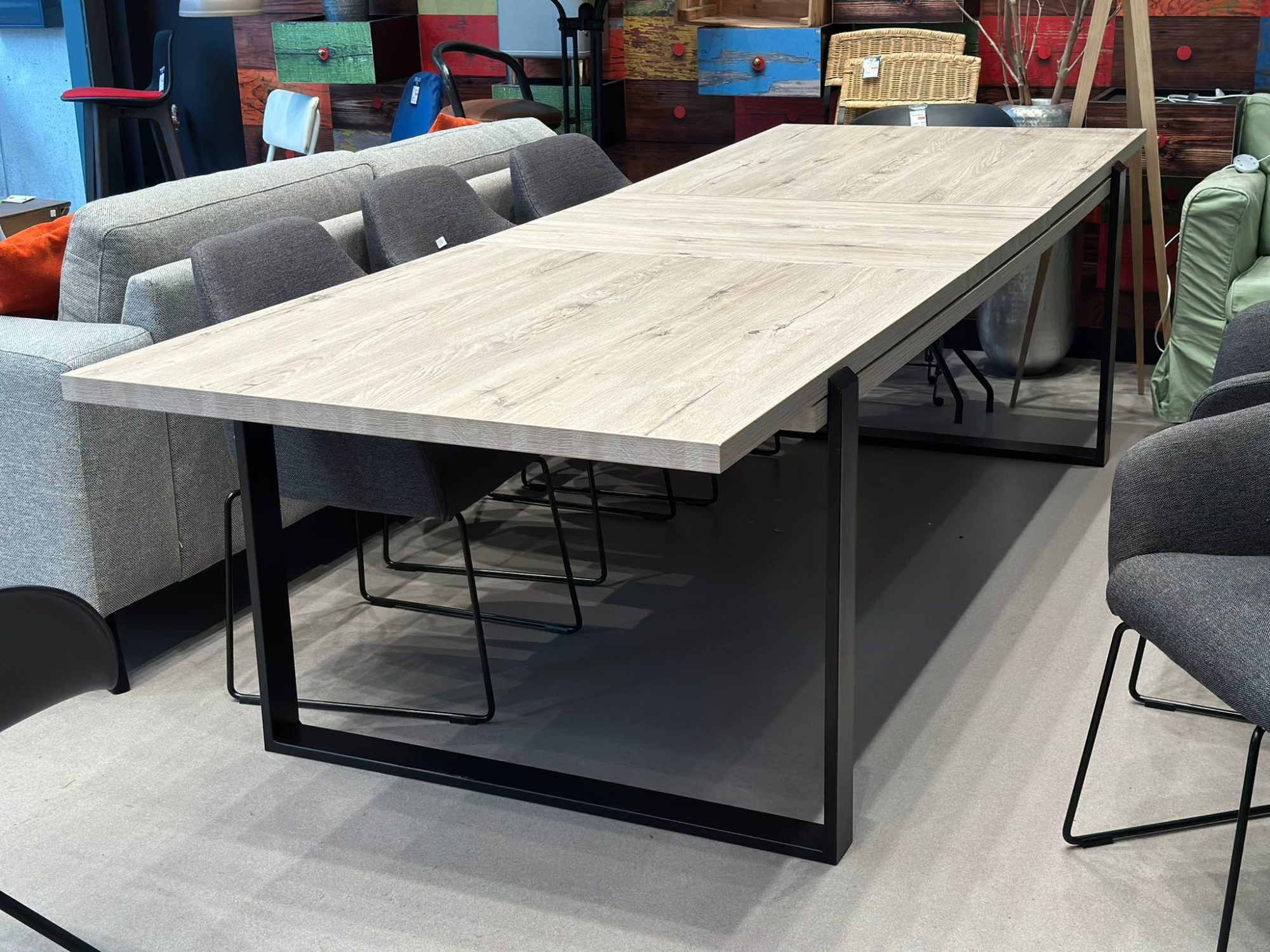 Table à manger style industriel extensible - Image 3