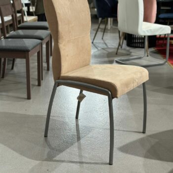 6x Chaises salle à manger en velours beige