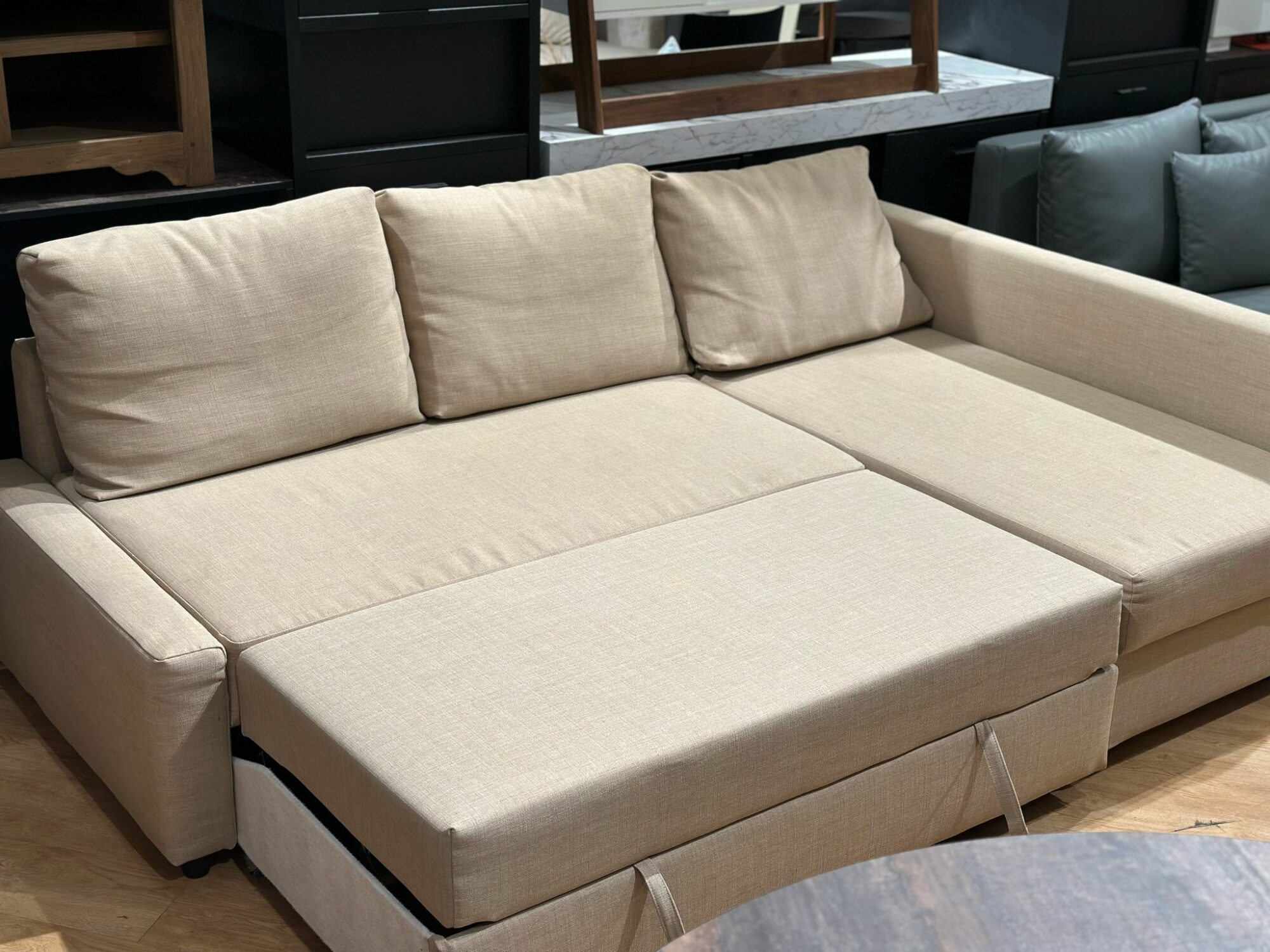 Canapé lit convertible beige - FRIHETEN - Image 2