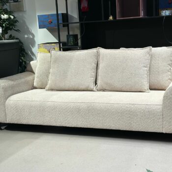 Canapé 3place design avec coussin tissu moutonnée