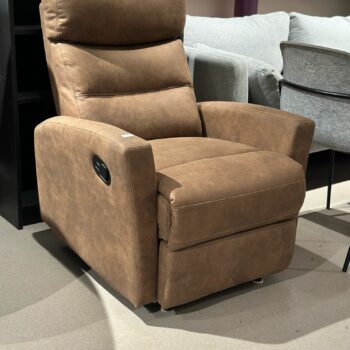 Fauteuil relax style industriel cognac