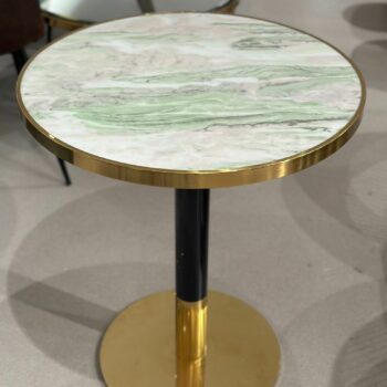 Table ronde en verre marbre - 65cm diamètre (15 pièces disponibles)