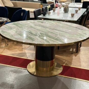 Table ronde en verre marbre - 150cm diamètre