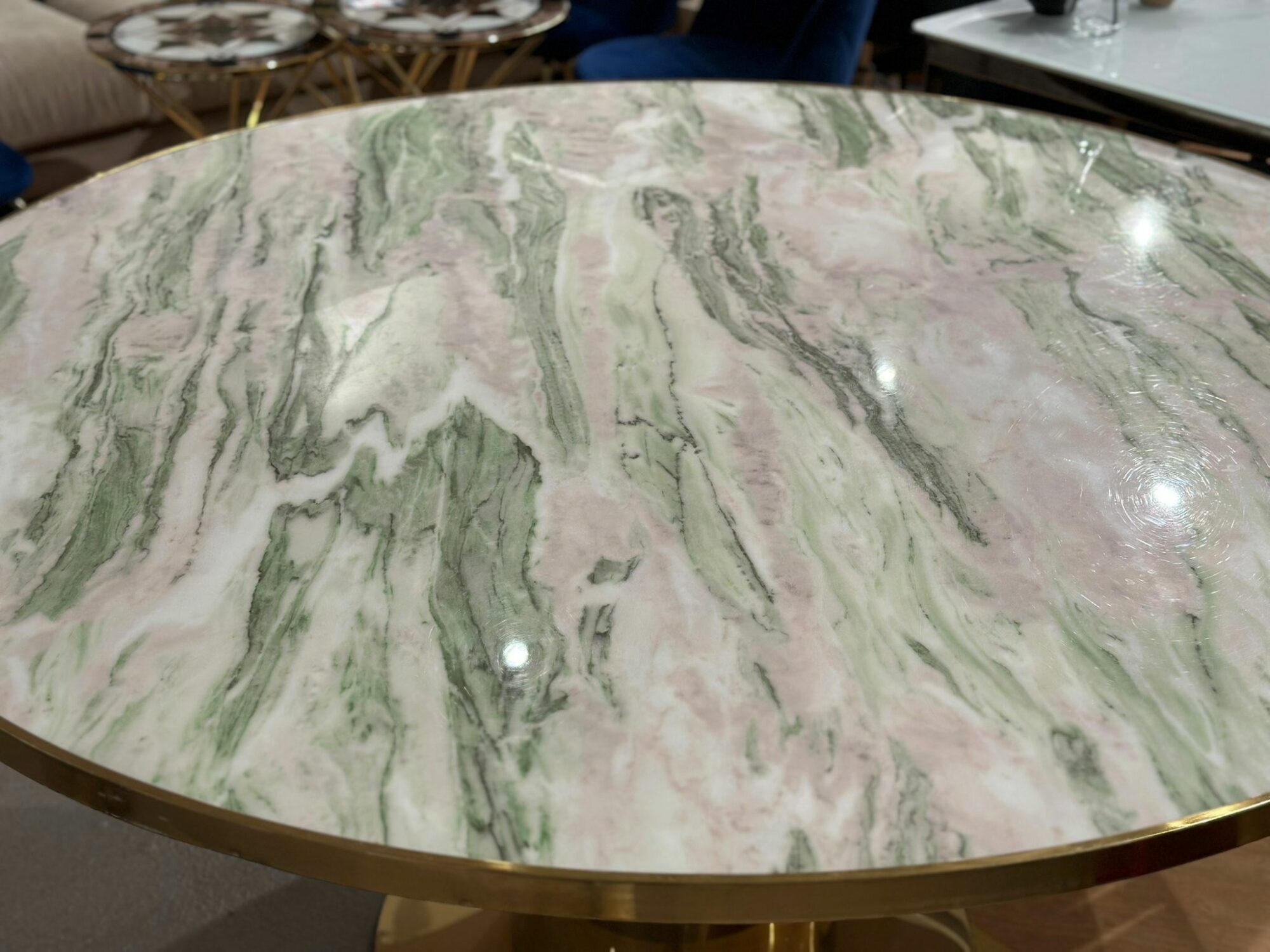 Table ronde en verre marbre - 150cm diamètre - Image 3