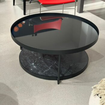 Table de salon ronde dessus en verre