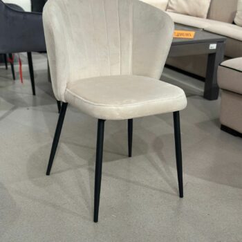 4x Chaises salle à manger en velours beige