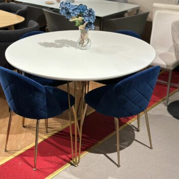 Table à manger ronde pied dorée - QUEEN - 120cm