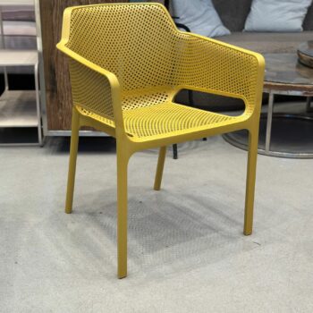 Chaise d'extérieur empilable jaune - Structura