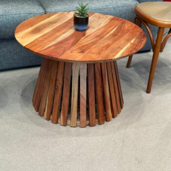 Table de salon ronde plateau pivotant