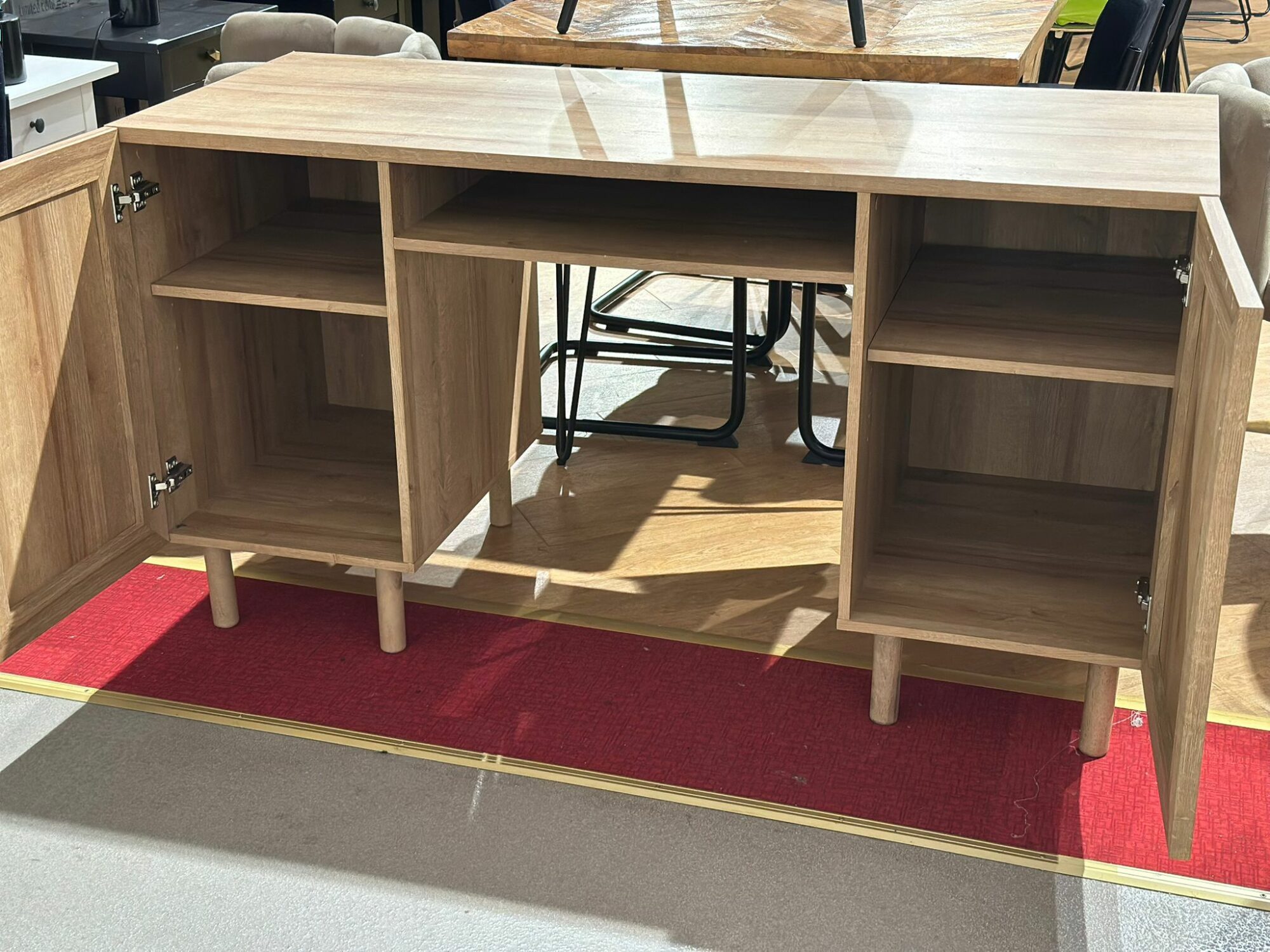 Bureau en bois et rotin - Image 3