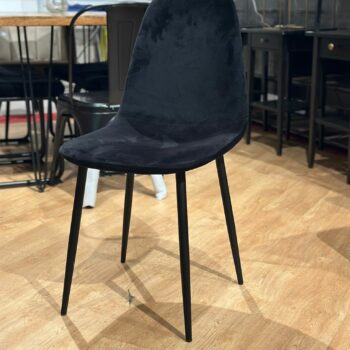 Chaises en velours noir