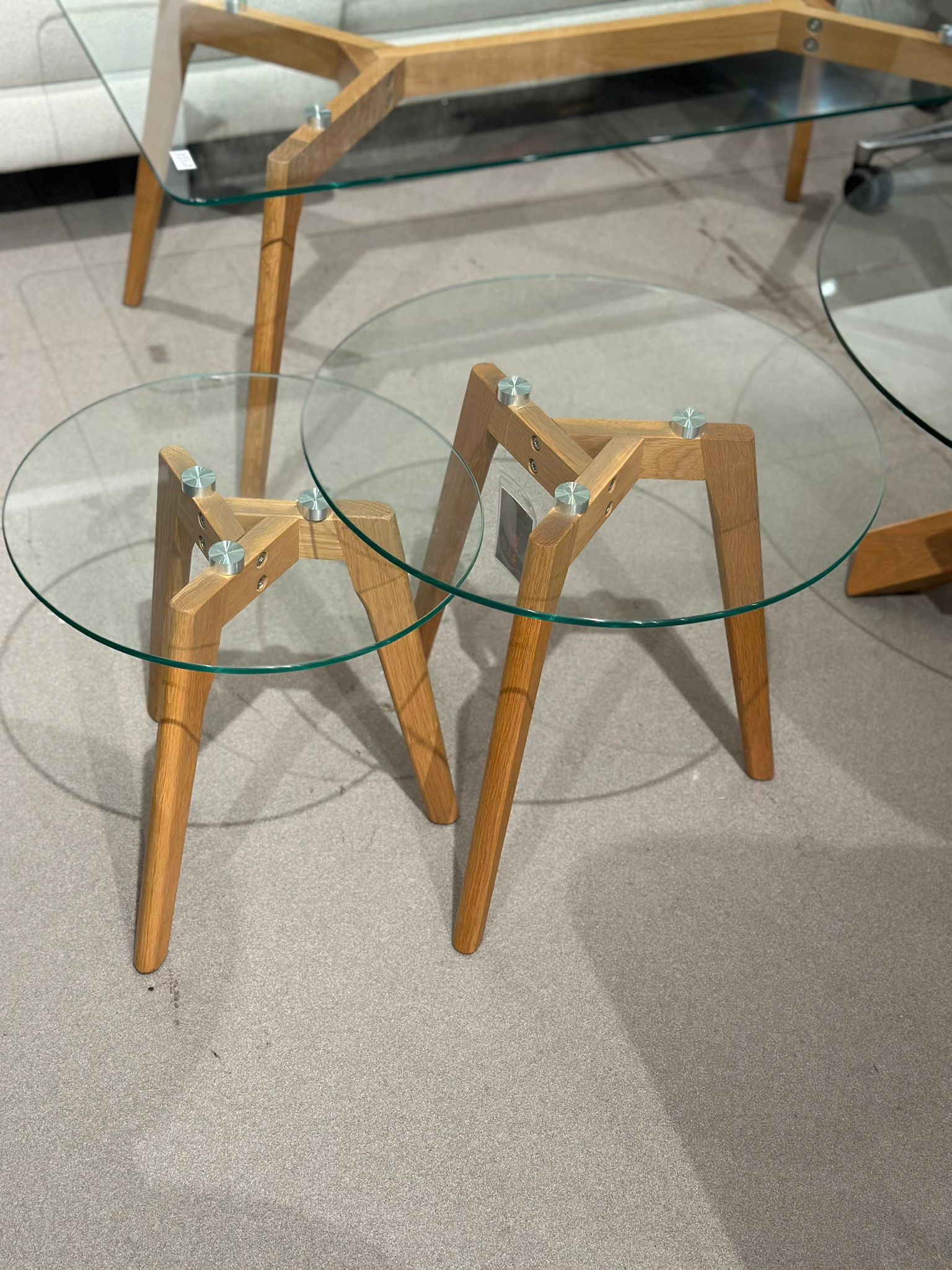 Table d'appoint/de salon gigognes en verre - LOVYOU - Image 2