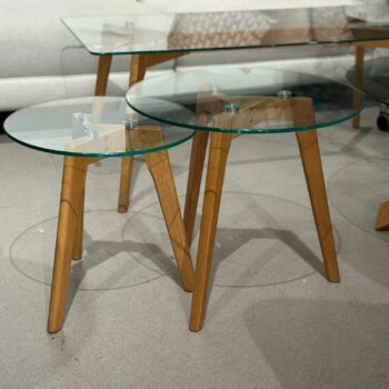 Table d'appoint/de salon gigognes en verre - LOVYOU