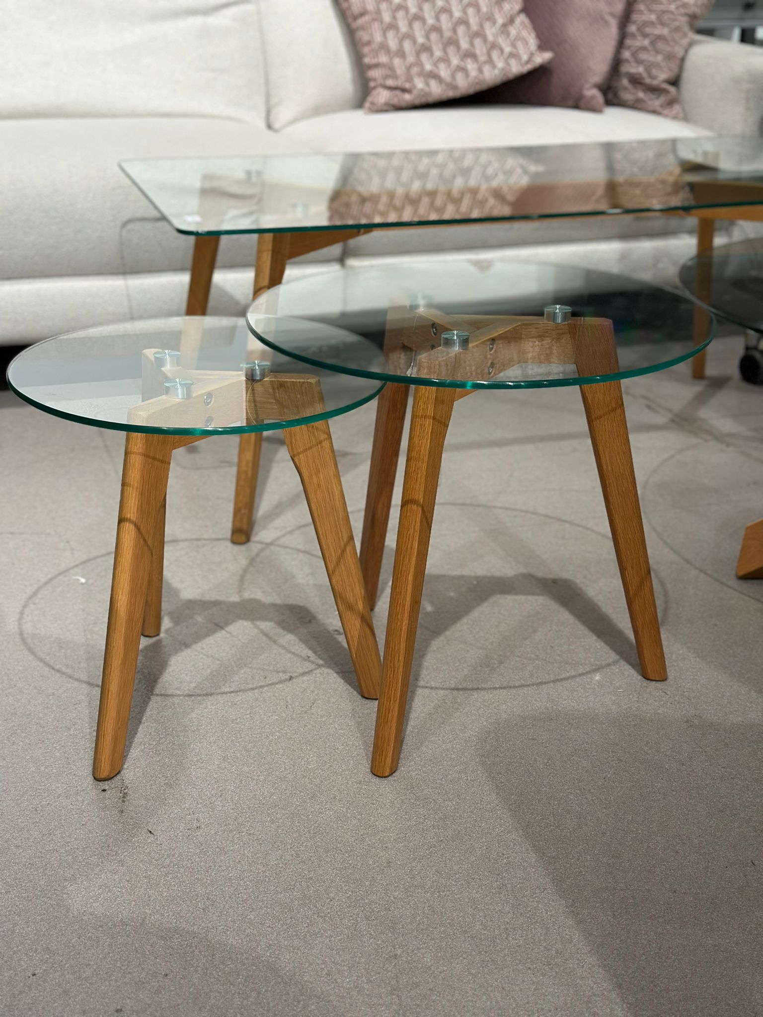 Table d'appoint/de salon gigognes en verre - LOVYOU