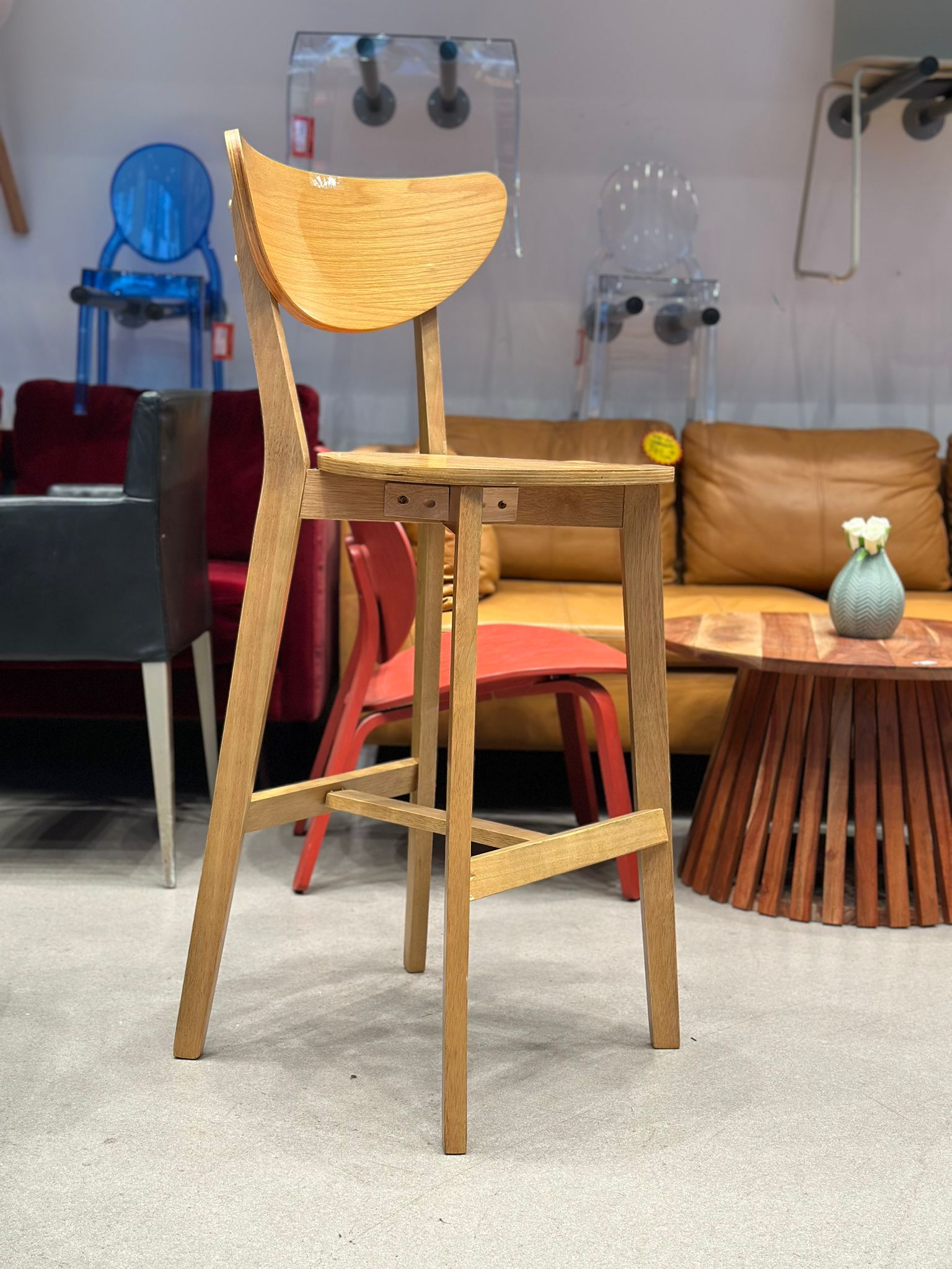 2x Tabourets de bar en bois - LEONARDO