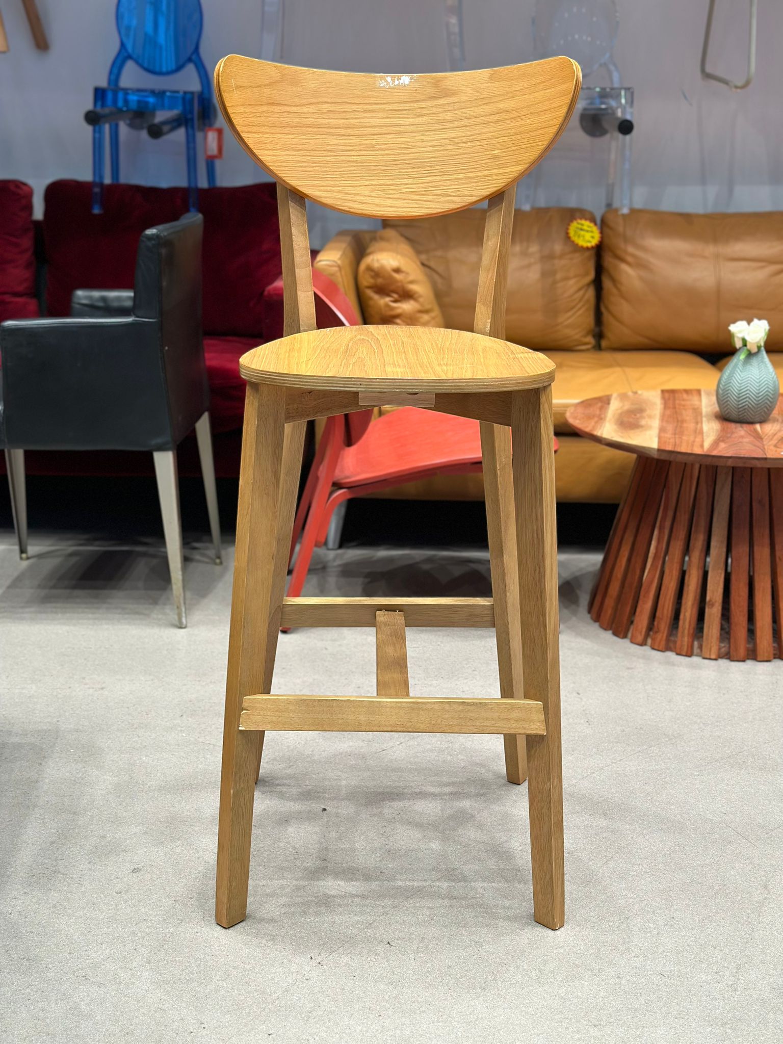 2x Tabourets de bar en bois - LEONARDO - Image 3