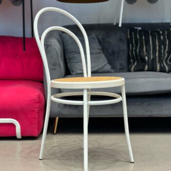 Chaise salle à manger style bistrot assise rotin (4 pièces disponibles)