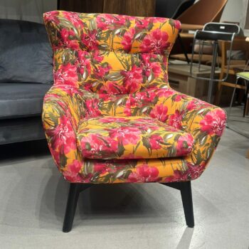 Fauteuil revêtement en tissu à motif floraux