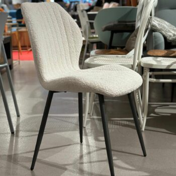 2x Chaises salle à manger tissu bouclé