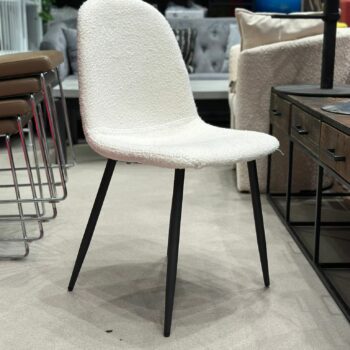 4x Chaise de salle à manger en tissu bouclé