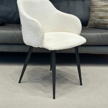 4x Chaises salle à manger en tissu bouclé