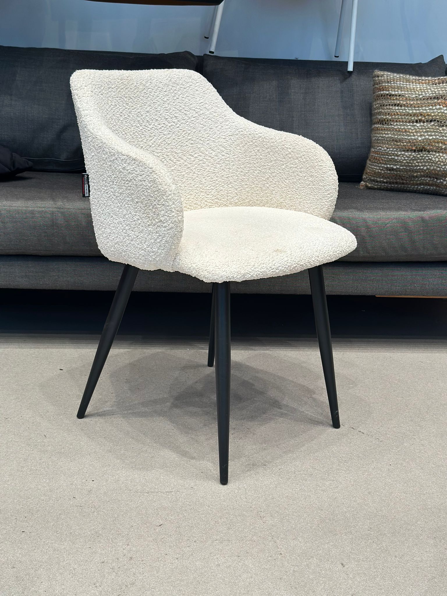 4x Chaises salle à manger en tissu bouclé