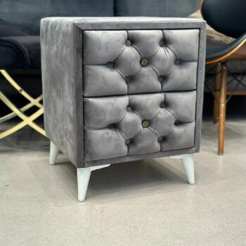 Table de chevet en velours capitonnée (3 pièces disponibles)