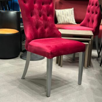 6x Chaises salle à manger en velours capitonnée