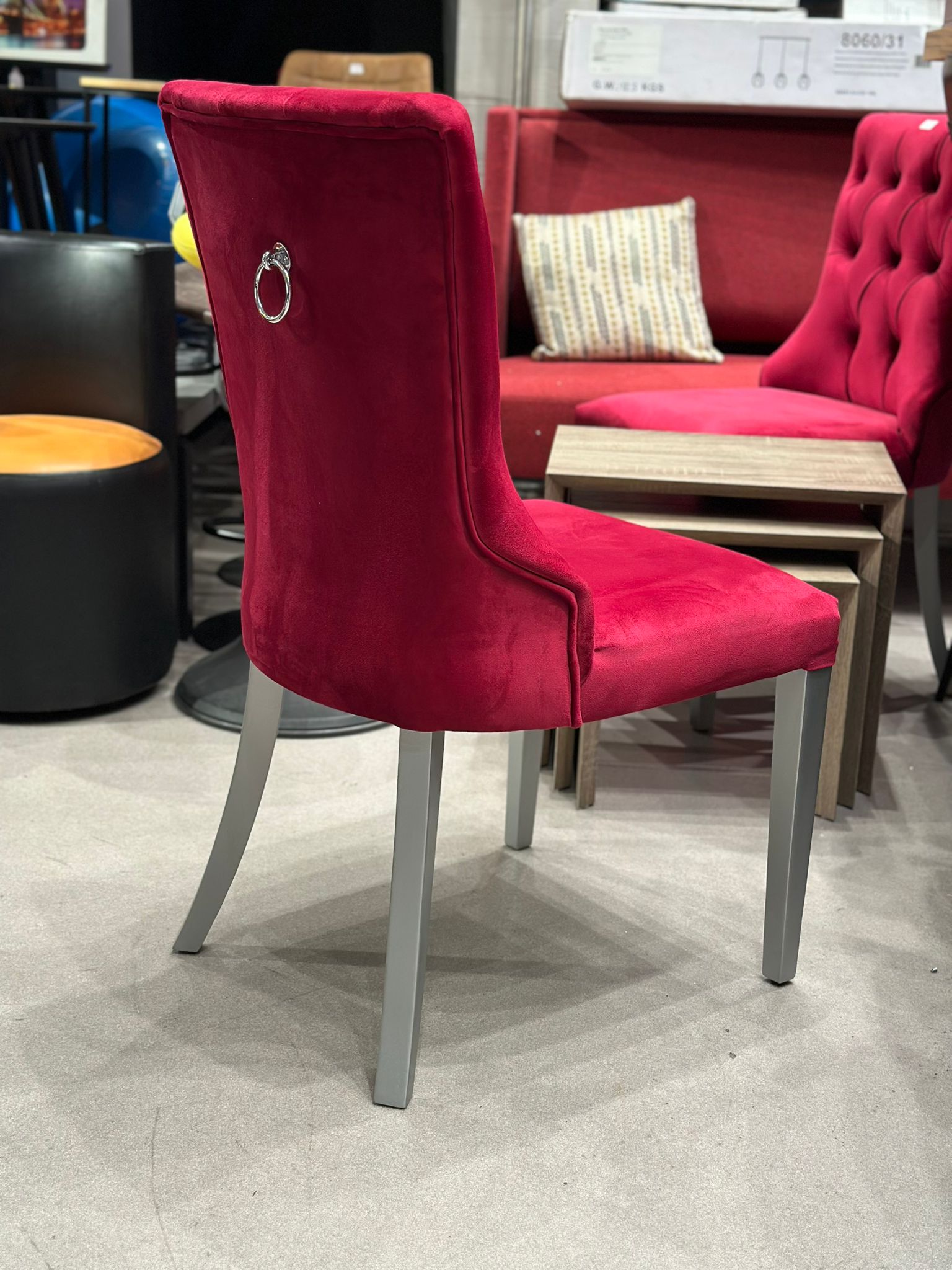 6x Chaises salle à manger en velours capitonnée - Image 3