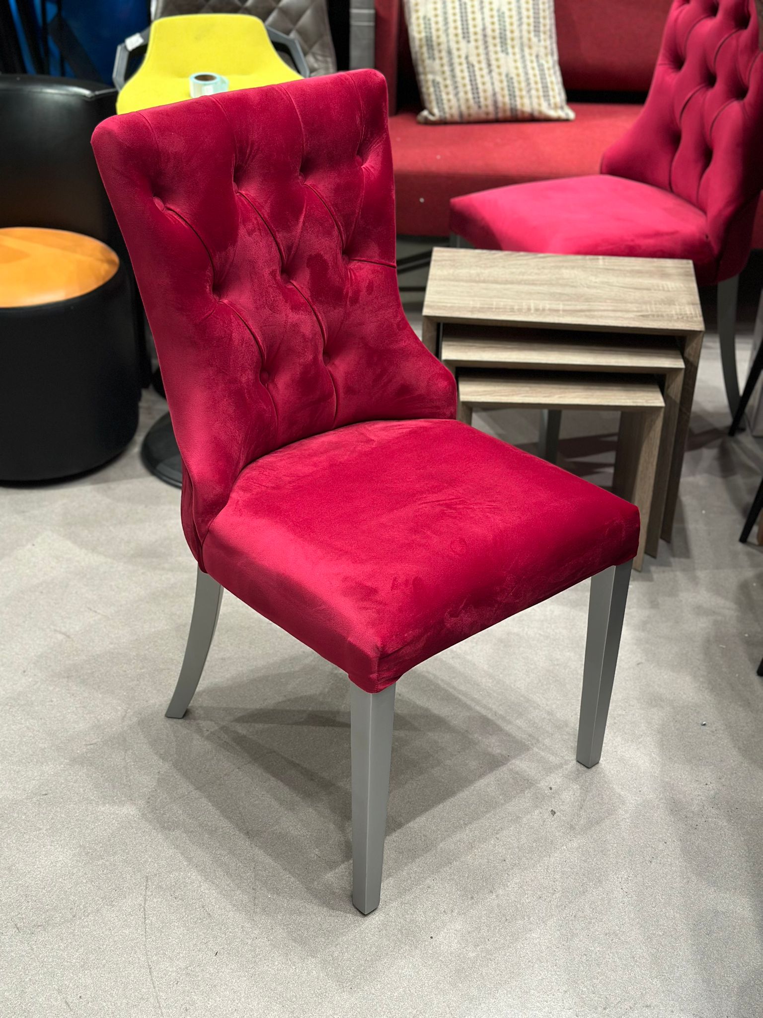6x Chaises salle à manger en velours capitonnée - Image 2