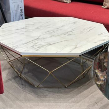 Table de salon octogonale effet marbré