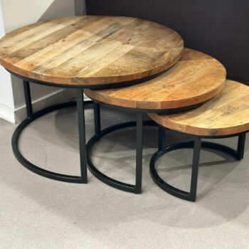 Set de 3 table de salon en bois gigognes