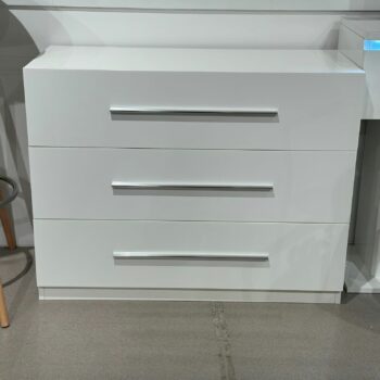 Commode 3 tiroirs blanc laqué