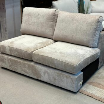 Canapé/Banquette 2 places en velours taupe