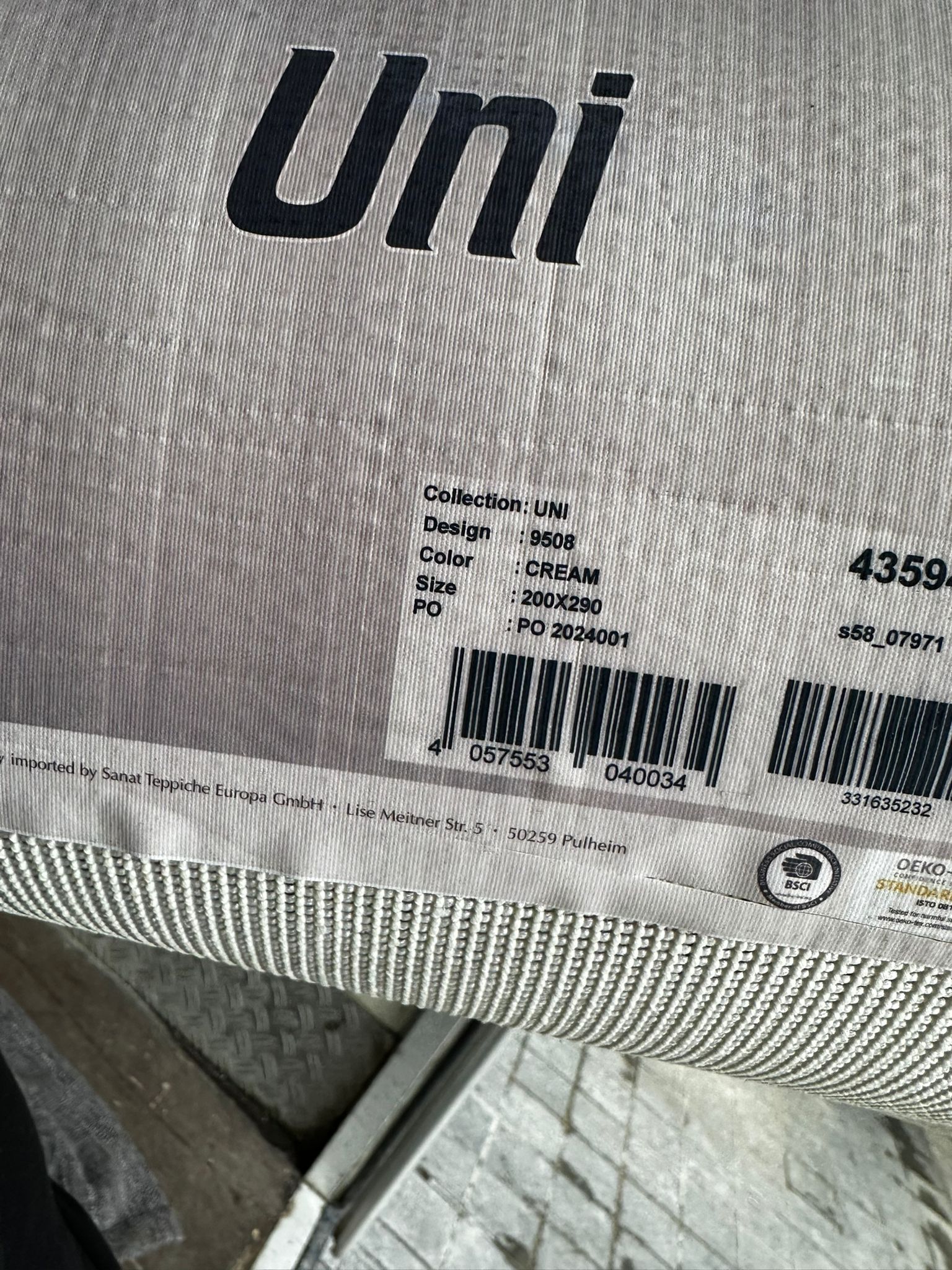 Tapis blanc/crème 200x290cm - Image 2