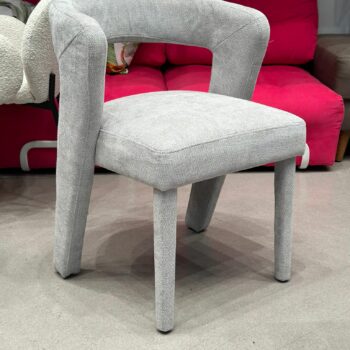 4x Chaises/Fauteuil salle à manger en velours gris