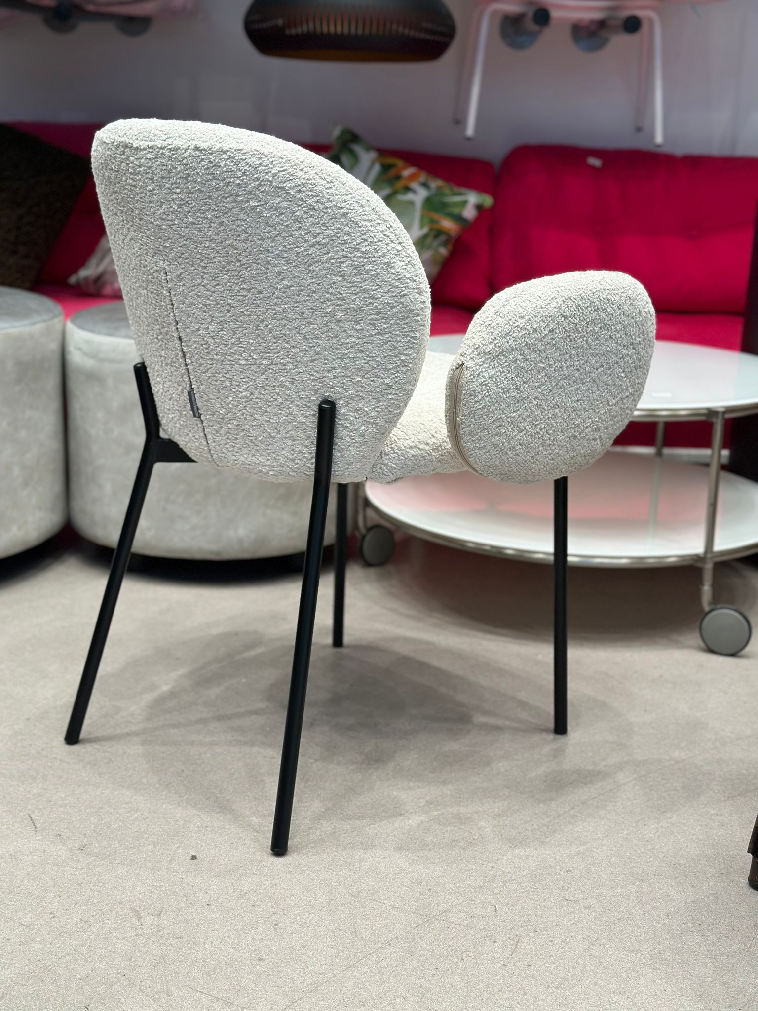 4x Chaises/Fauteuil salle à manger en tissu bouclé - Image 2