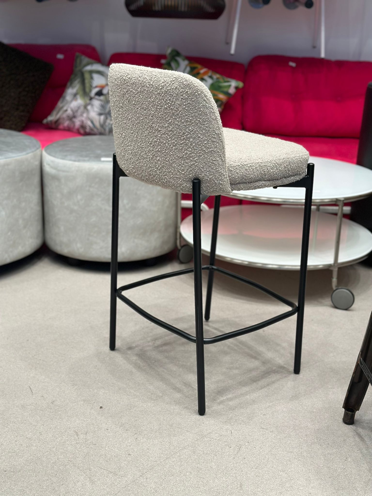 Tabouret de bar tissu bouclé (3 pièces disponibles) - Image 2