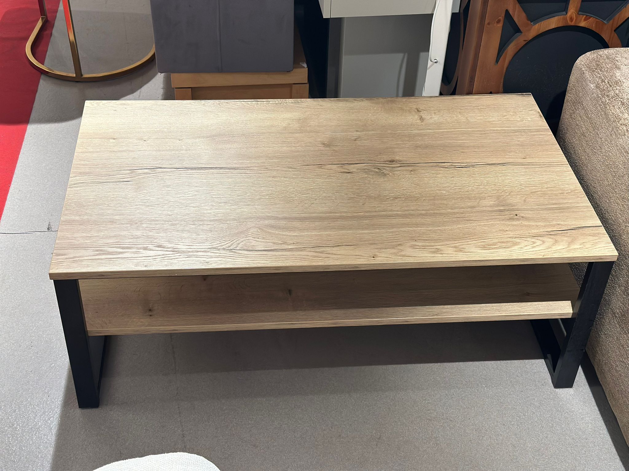 Table de salon en bois style industriel - Image 3
