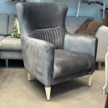Fauteuil en velours gris