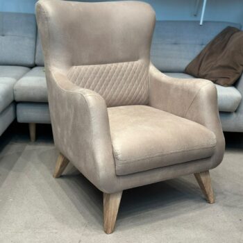 Fauteuil en velours beige