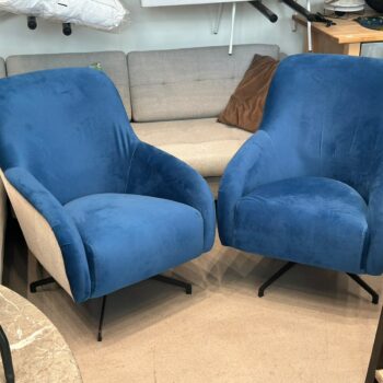 Fauteuil pivotant en velours (2 pièces disponibles)