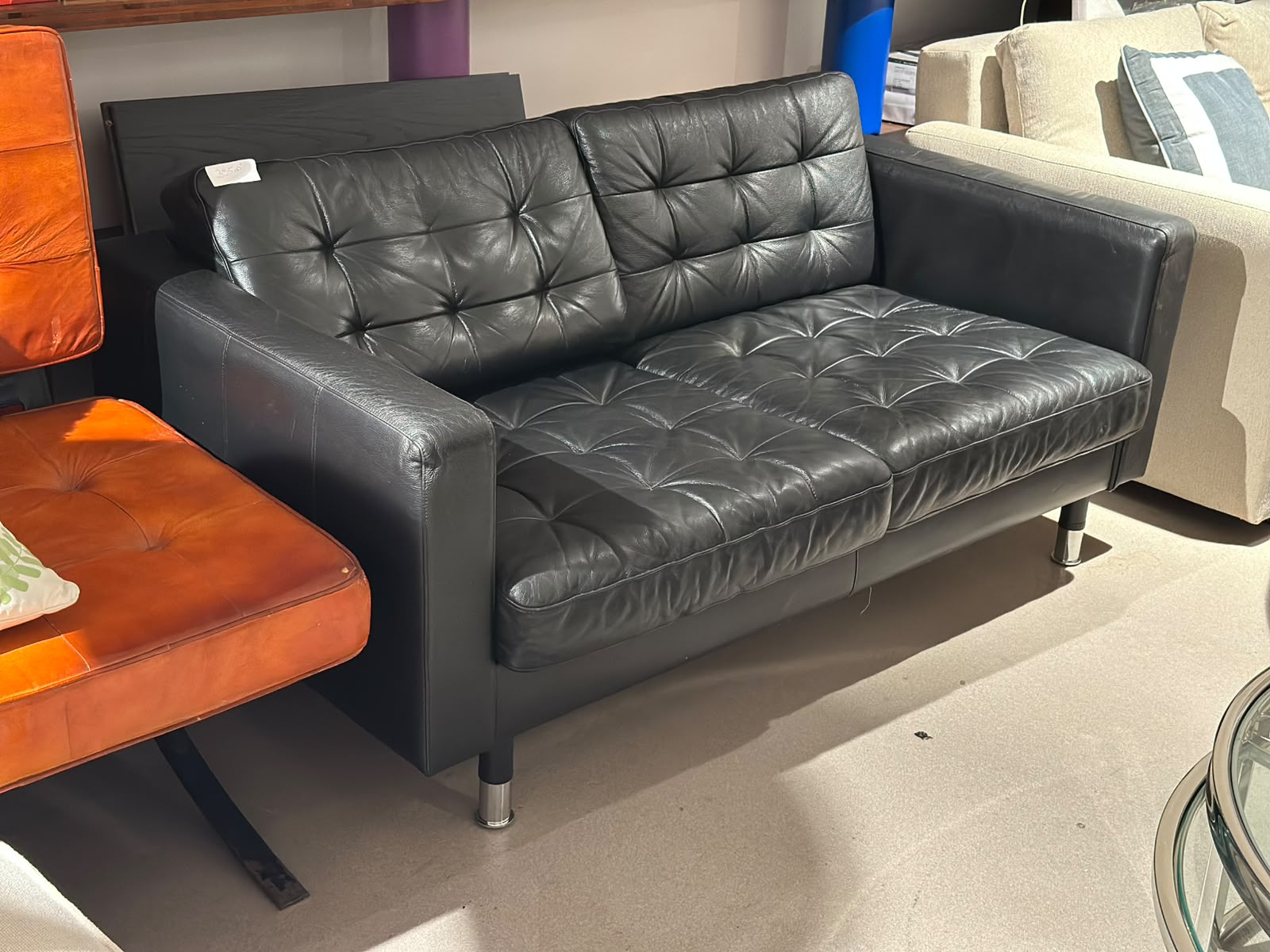 Canapé en cuir 2pl - LANDSKRONA