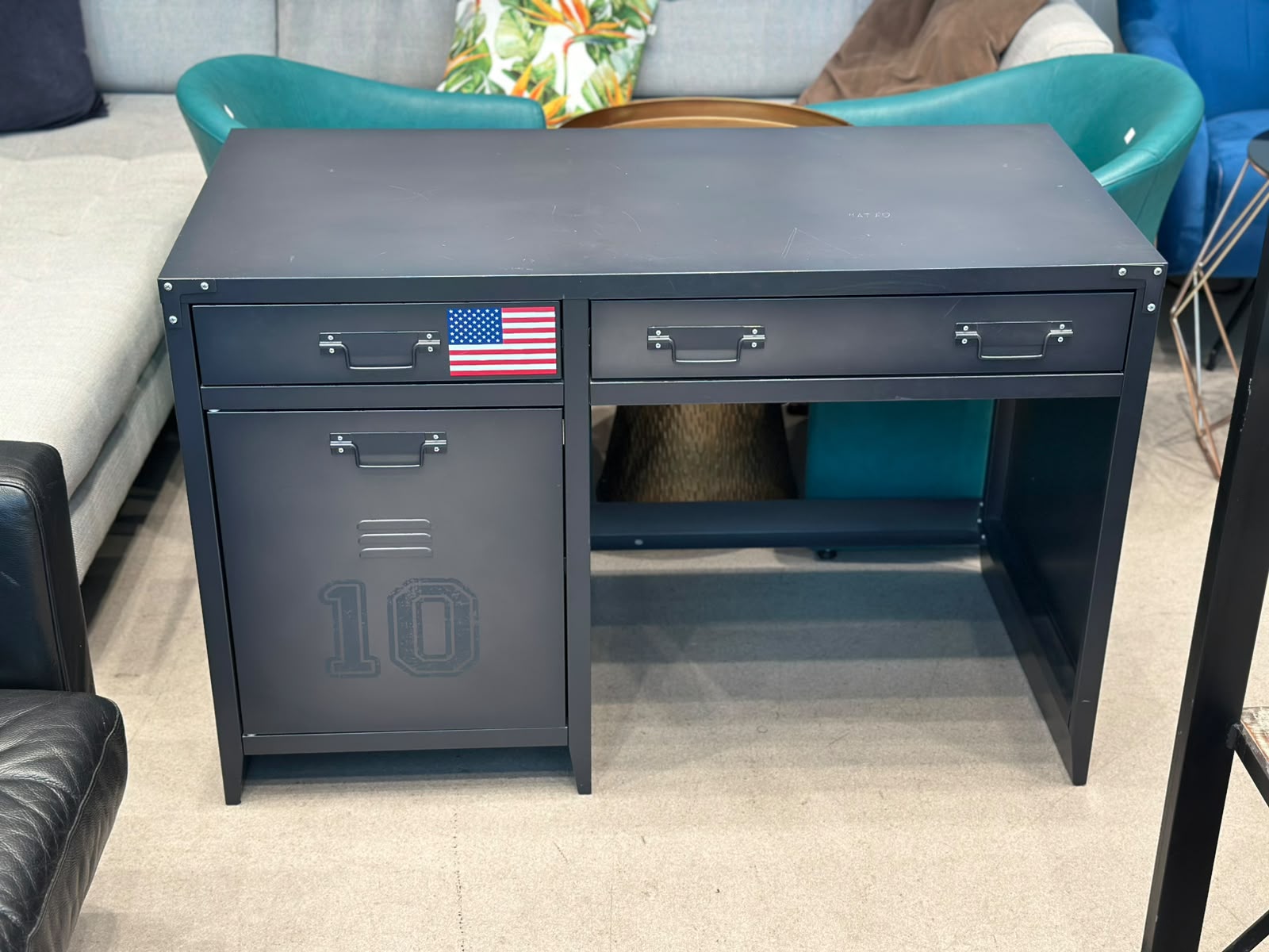 Bureau métallique avec espace de rangement - Andrew - Image 2