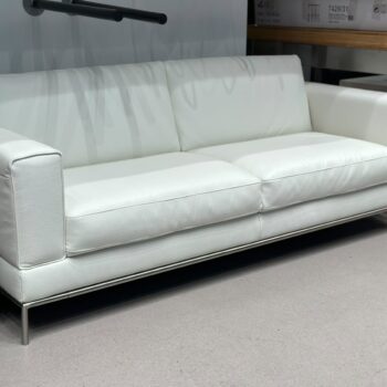 Canapé 3pl en cuir blanc - ARDIL (2 pièces disponibles)