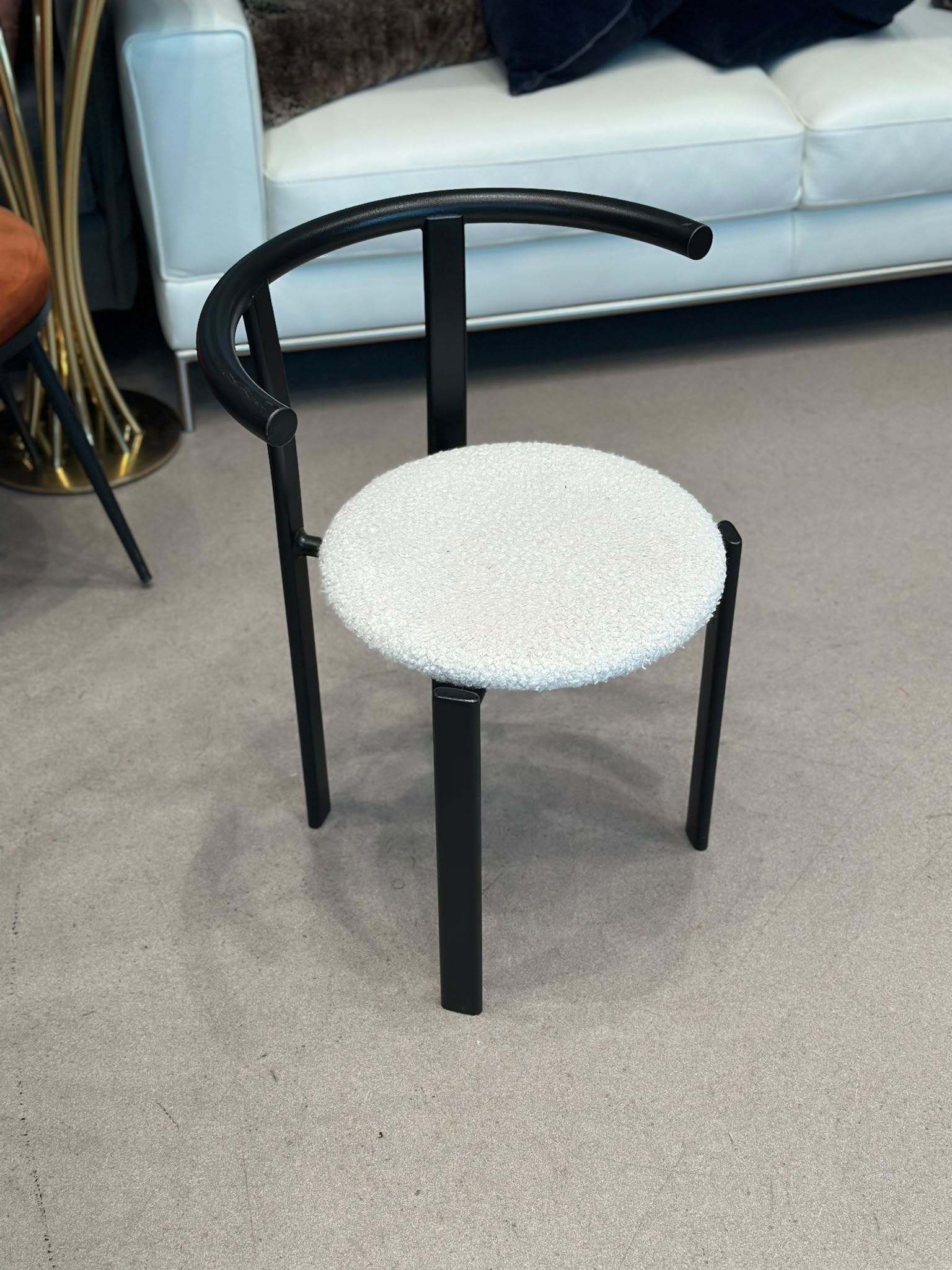4x Chaise salle à manger postmoderne tissu bouclé