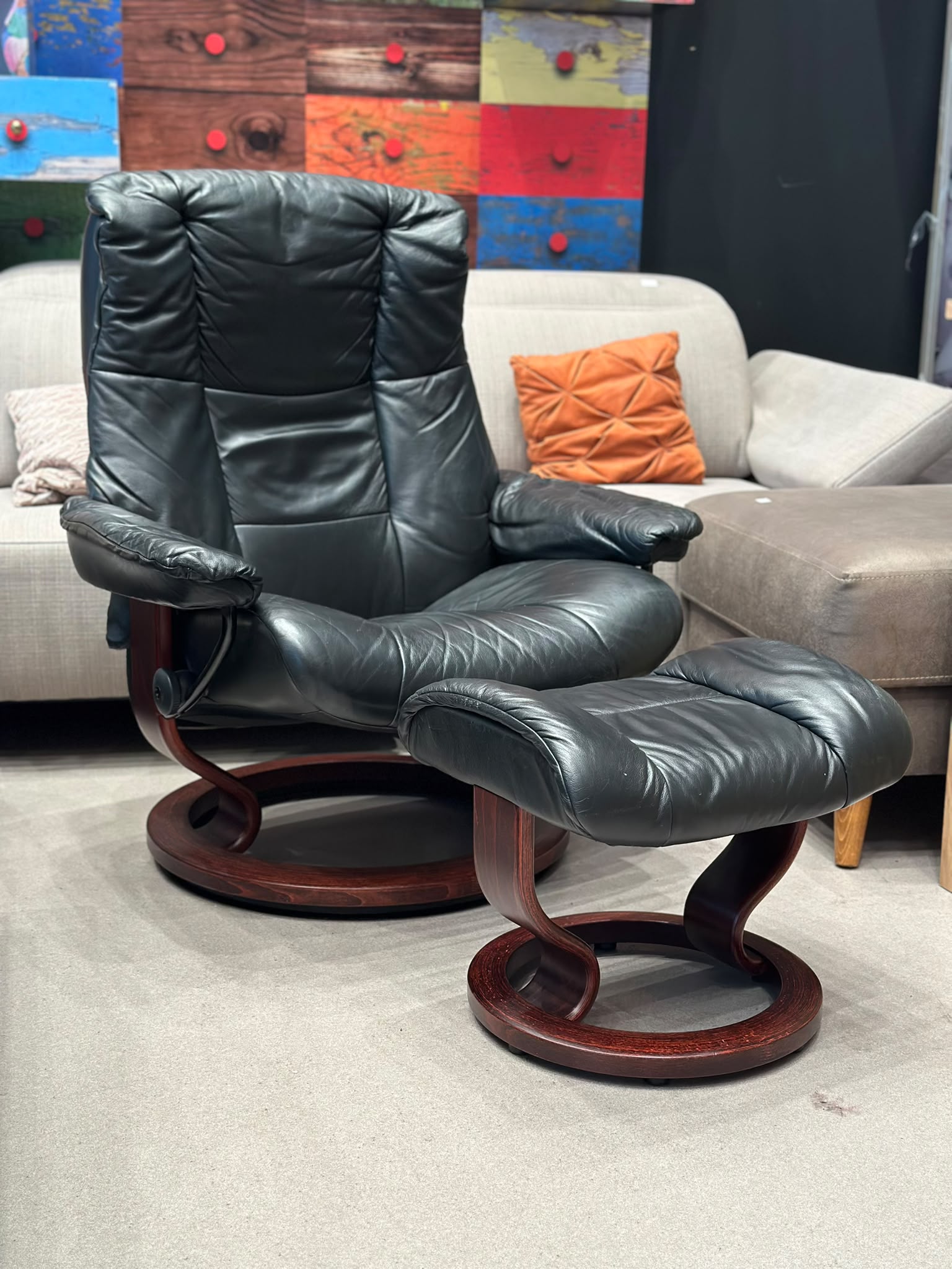 Fauteuil en cuir avec repose pied - Stressless