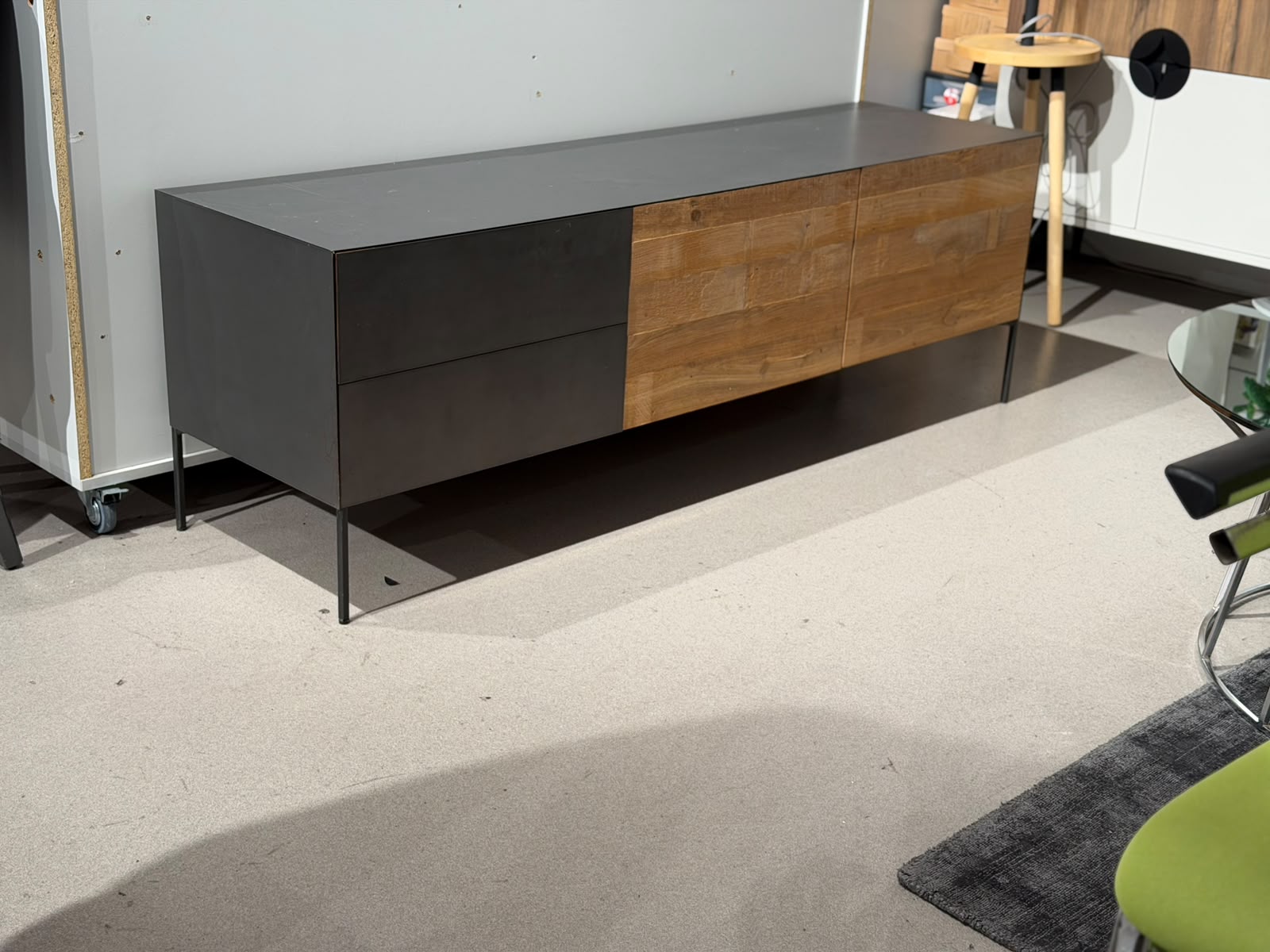Meuble TV style industriel en teck recyclé et acier anthracite - Pandora - Image 5