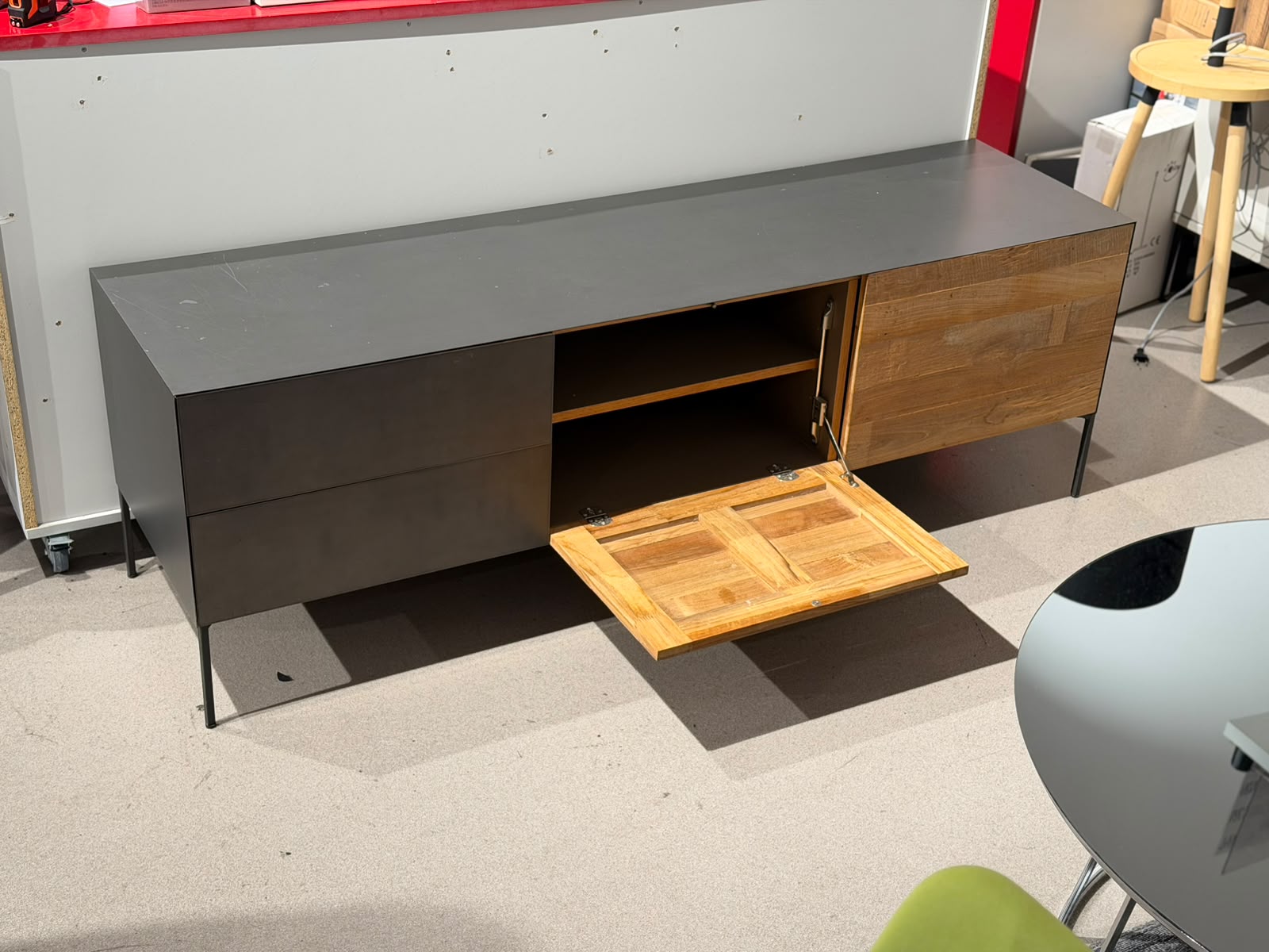 Meuble TV style industriel en teck recyclé et acier anthracite - Pandora - Image 4